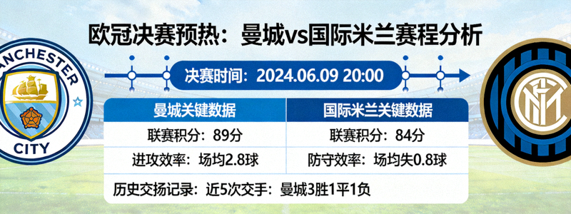 欧冠决赛预热 曼城 vs 国际米兰 赛程分析
